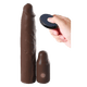 9 Inch Sleeve Vibrating 3 Inch Plug With Remote Brown