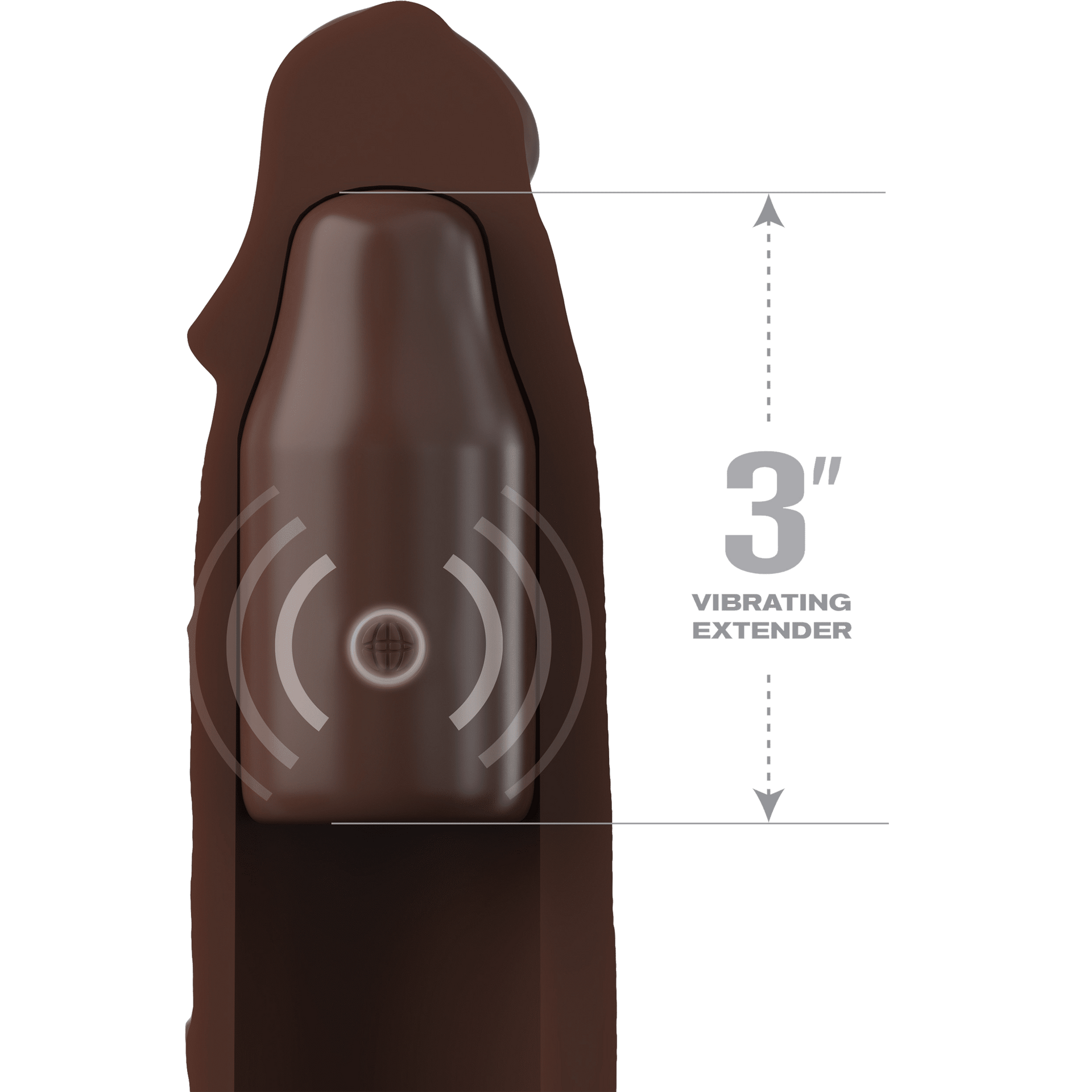9 Inch Sleeve Vibrating 3 Inch Plug With Remote Brown