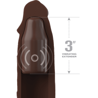 9 Inch Sleeve Vibrating 3 Inch Plug With Remote Brown