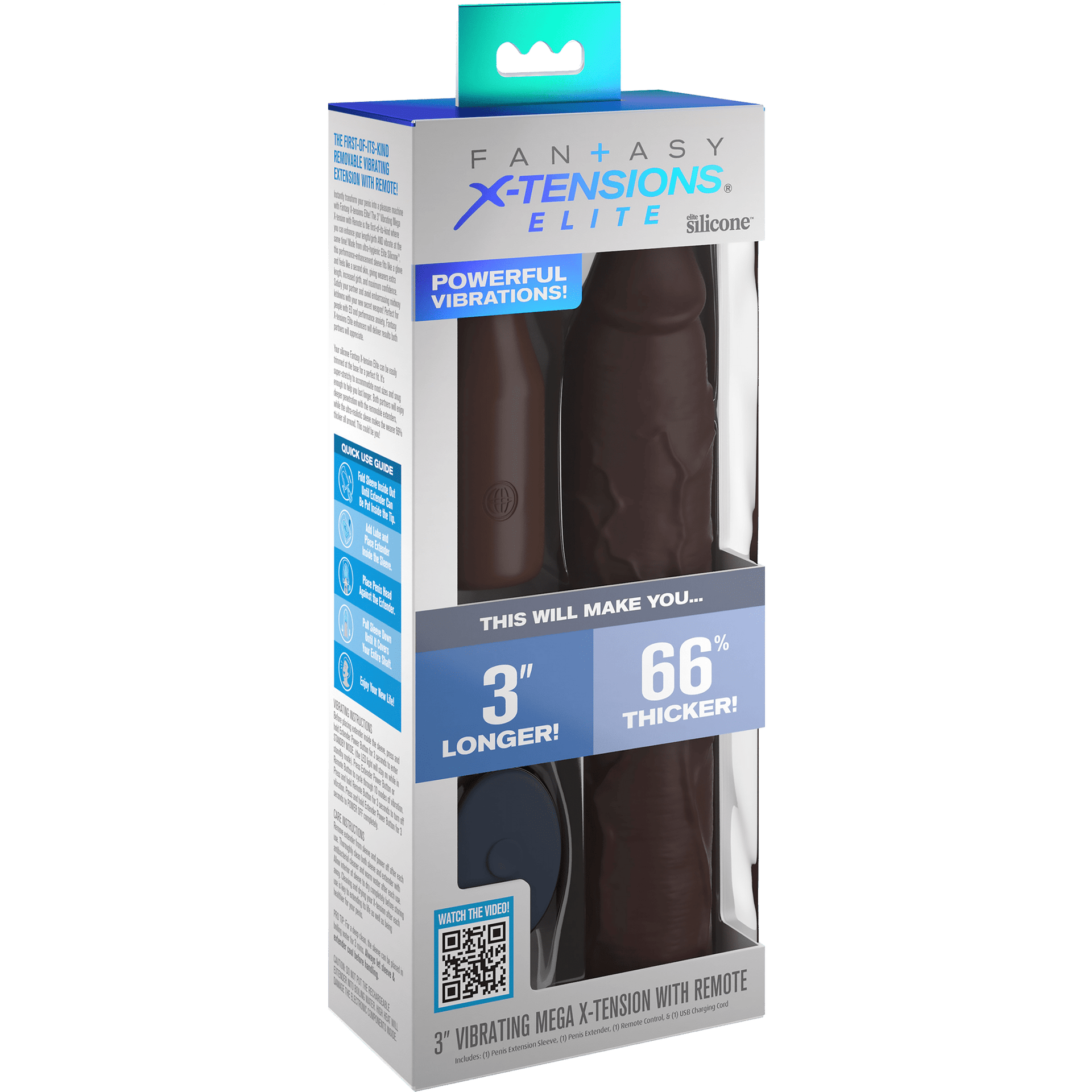 9 Inch Sleeve Vibrating 3 Inch Plug With Remote Brown
