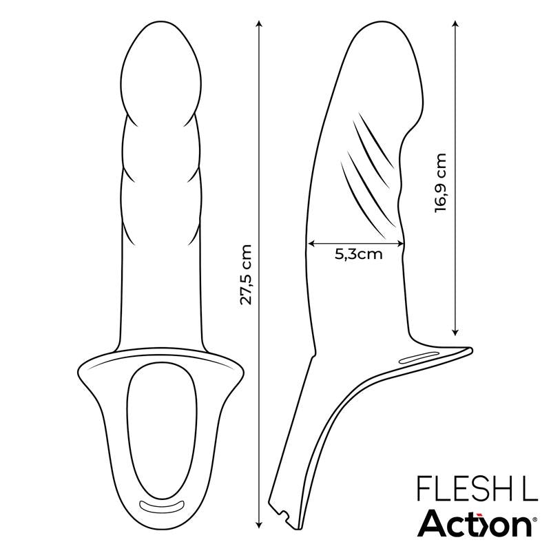 ACTION - strap-on ontolla dildolla koko L