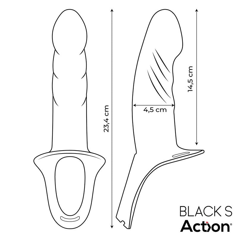 ACTION - strap-on ontolla dildolla koko s