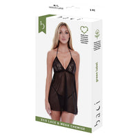 Eco Lace And Mesh Chemise Black M/L