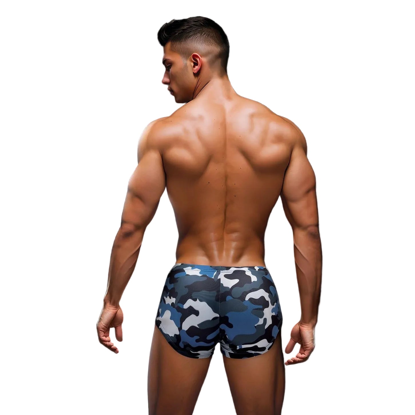 Camo Trunks With Dog Tag Navy
