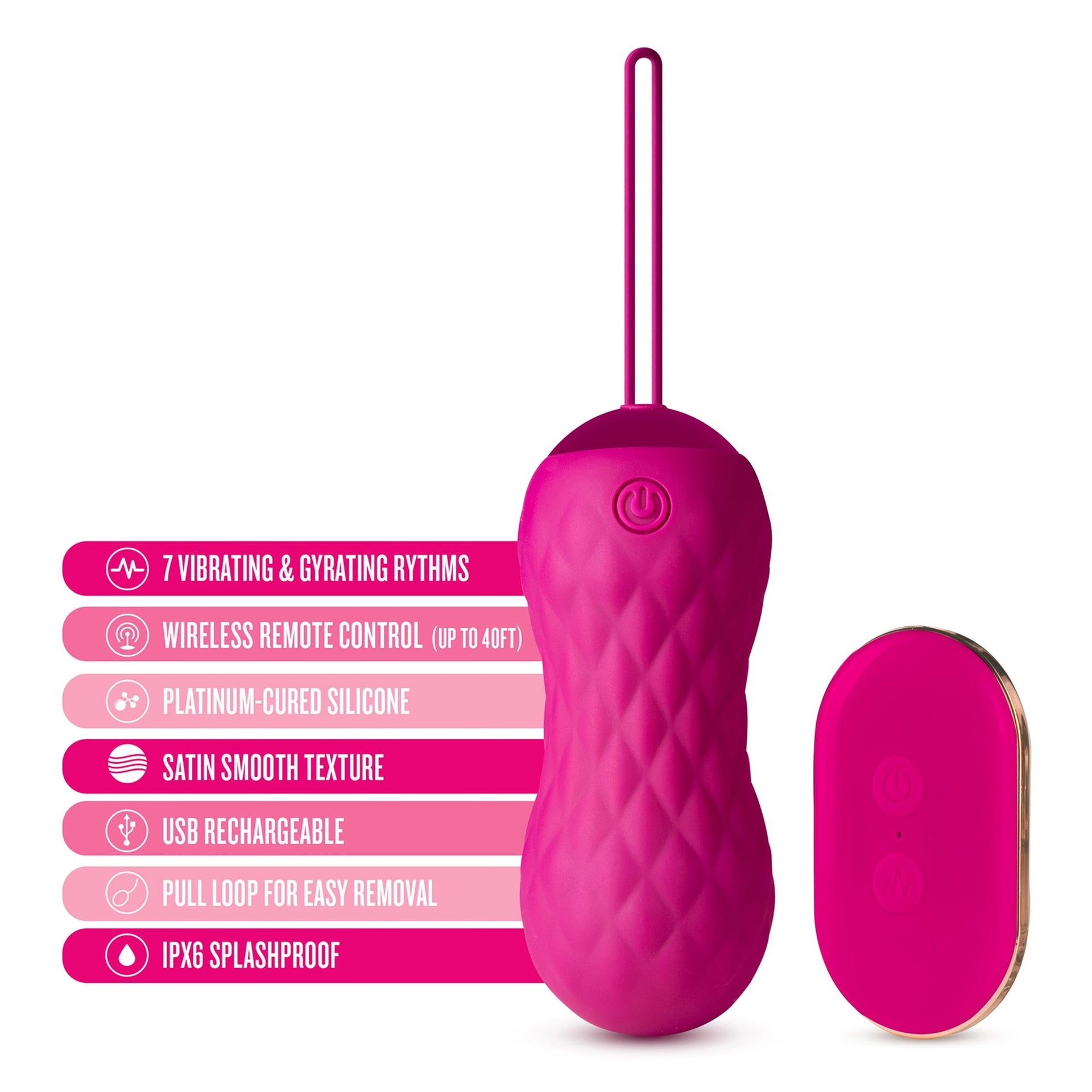 "Carina Velvet" vibraattorimuna kaukosäätimellä