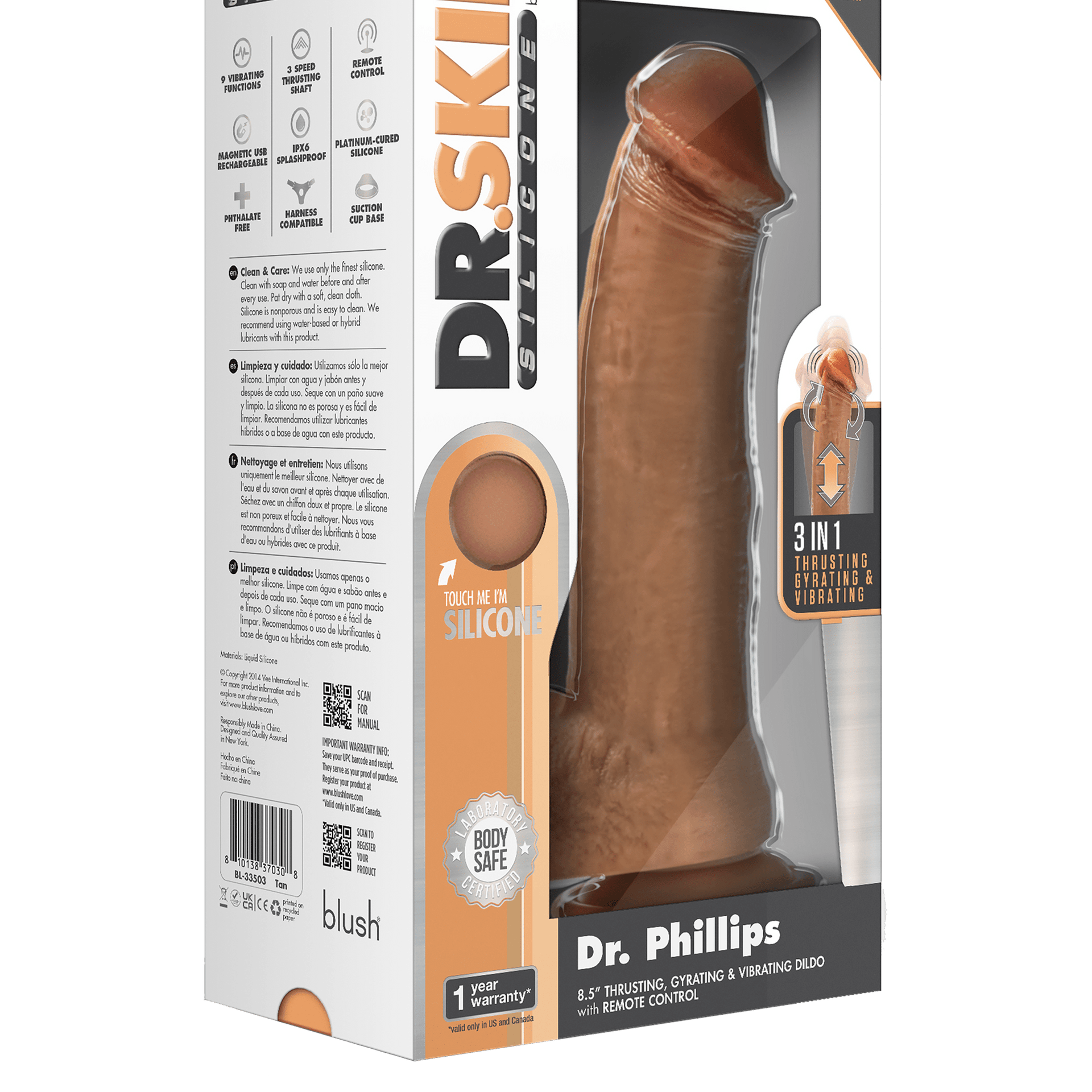 "Dr. Phillips" dildo vibraattorilla ja kaukosäätimellä