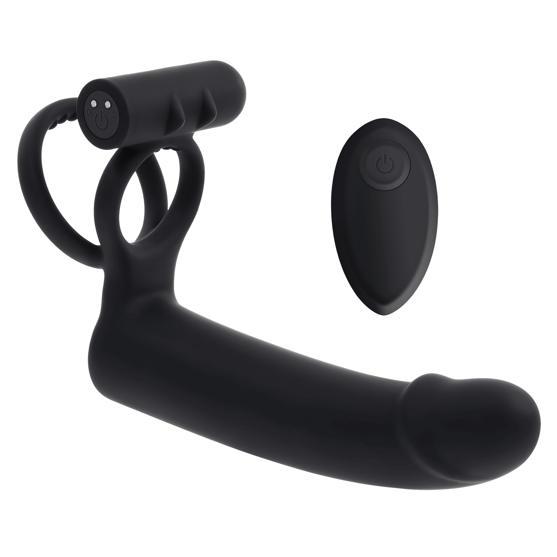 Dildo With Cockring Black