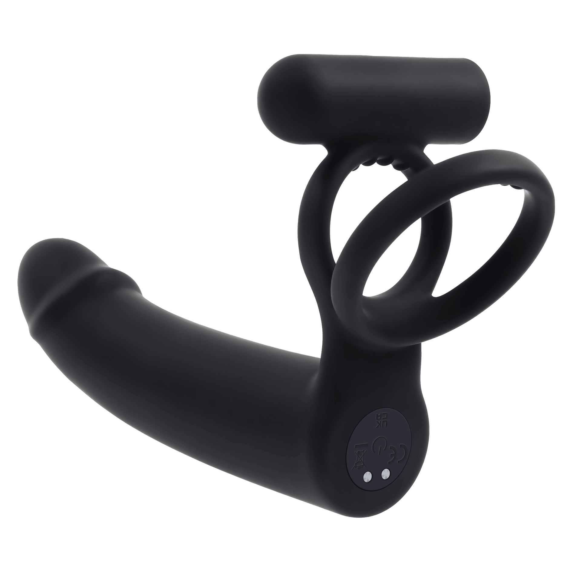 Dildo With Cockring Black
