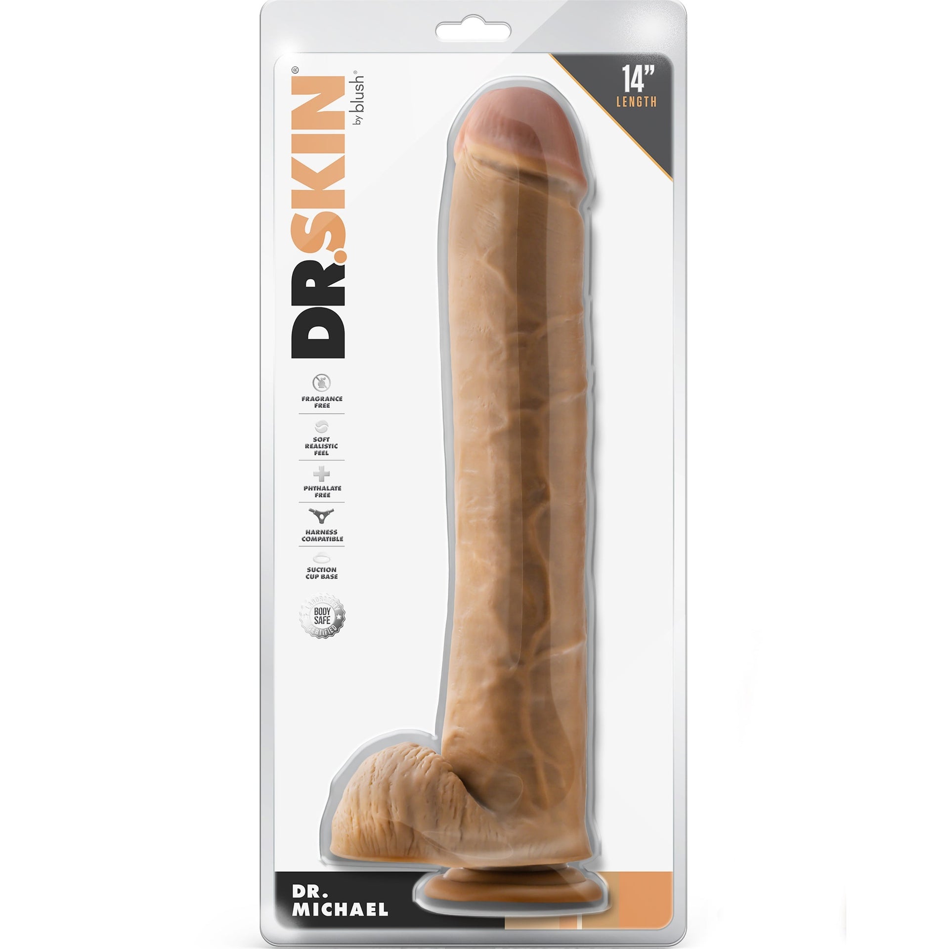 Dr. Michael 14 Inch Dildo With Balls Tan