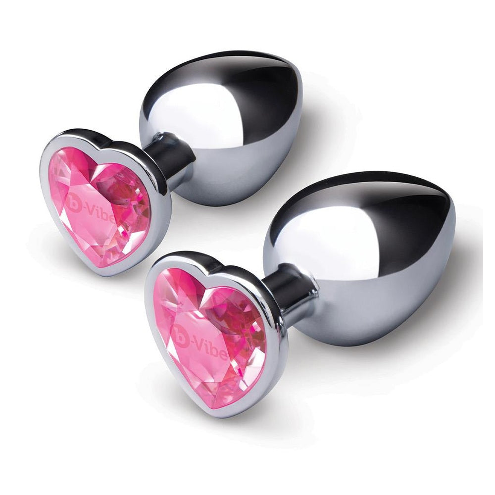 Jewel Heart Metal Butt Plug Training Set