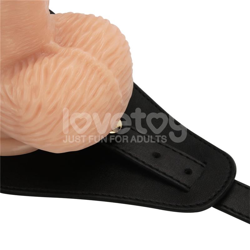LOVETOY - Strap-on värisevällä dildolla 20cm