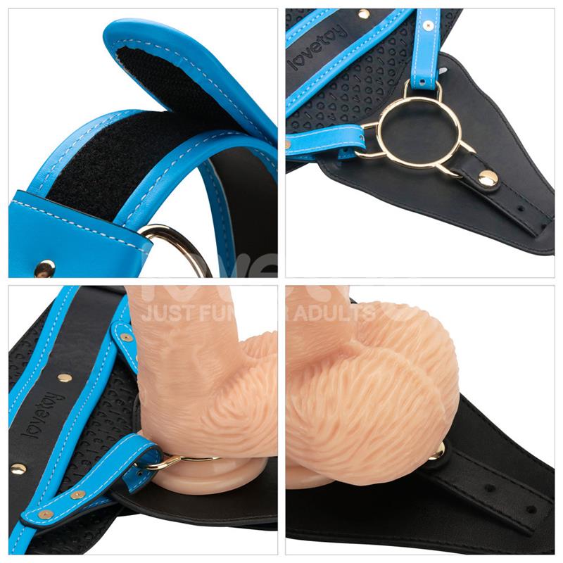 LOVETOY - Strap-on värisevällä dildolla 21cm