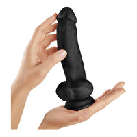 Model N 9.5 Inch Liquid Silicone Dong With Balls Black