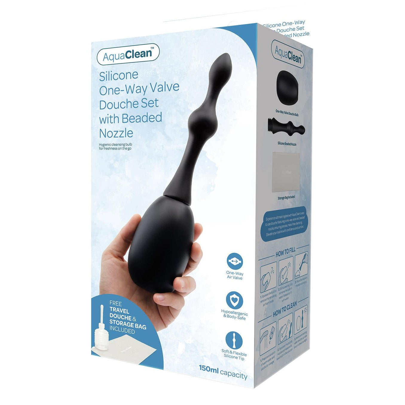 One Way Valve Douche With Anal Bead Nozzle 150Ml