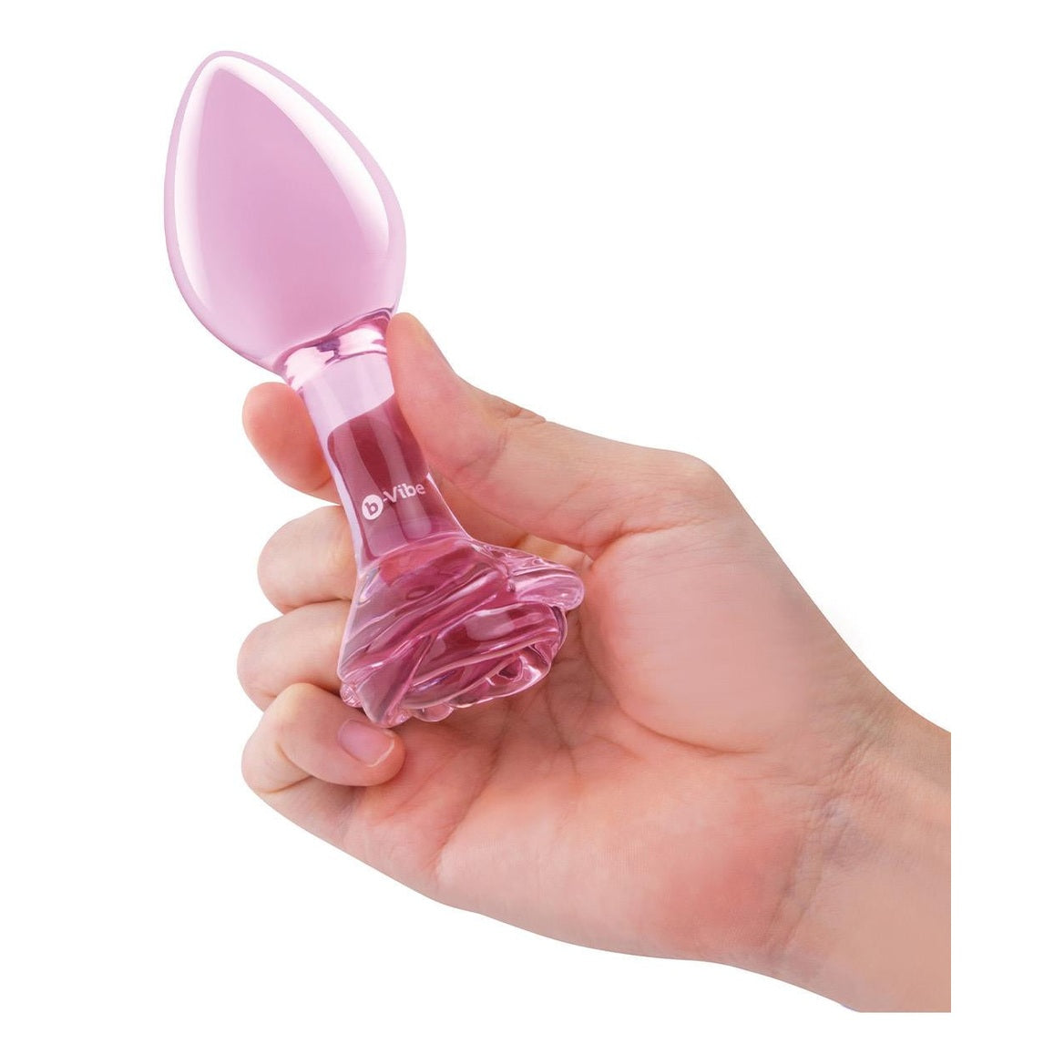 Pink Roses Glass Butt Plug Training Set