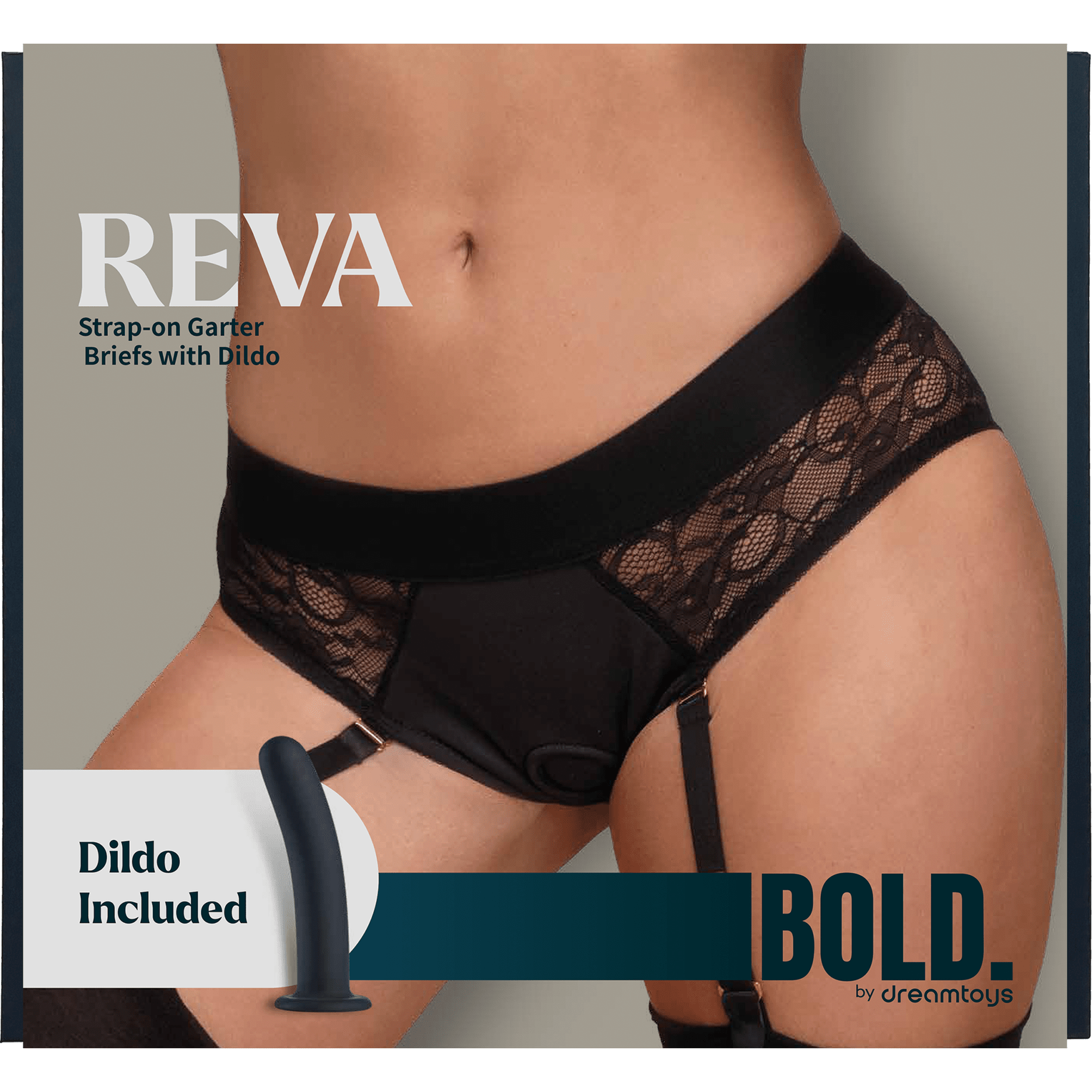 Reva Strap-On Garter Brief With Dildo L