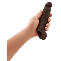 Sheath Model F Size 1 7.8 Inch Liquid Silicone Sleeve Mahogany