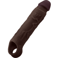 Sheath Model F Size 1 7.8 Inch Liquid Silicone Sleeve Mahogany