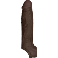 Sheath Model F Size 1 7.8 Inch Liquid Silicone Sleeve Mahogany