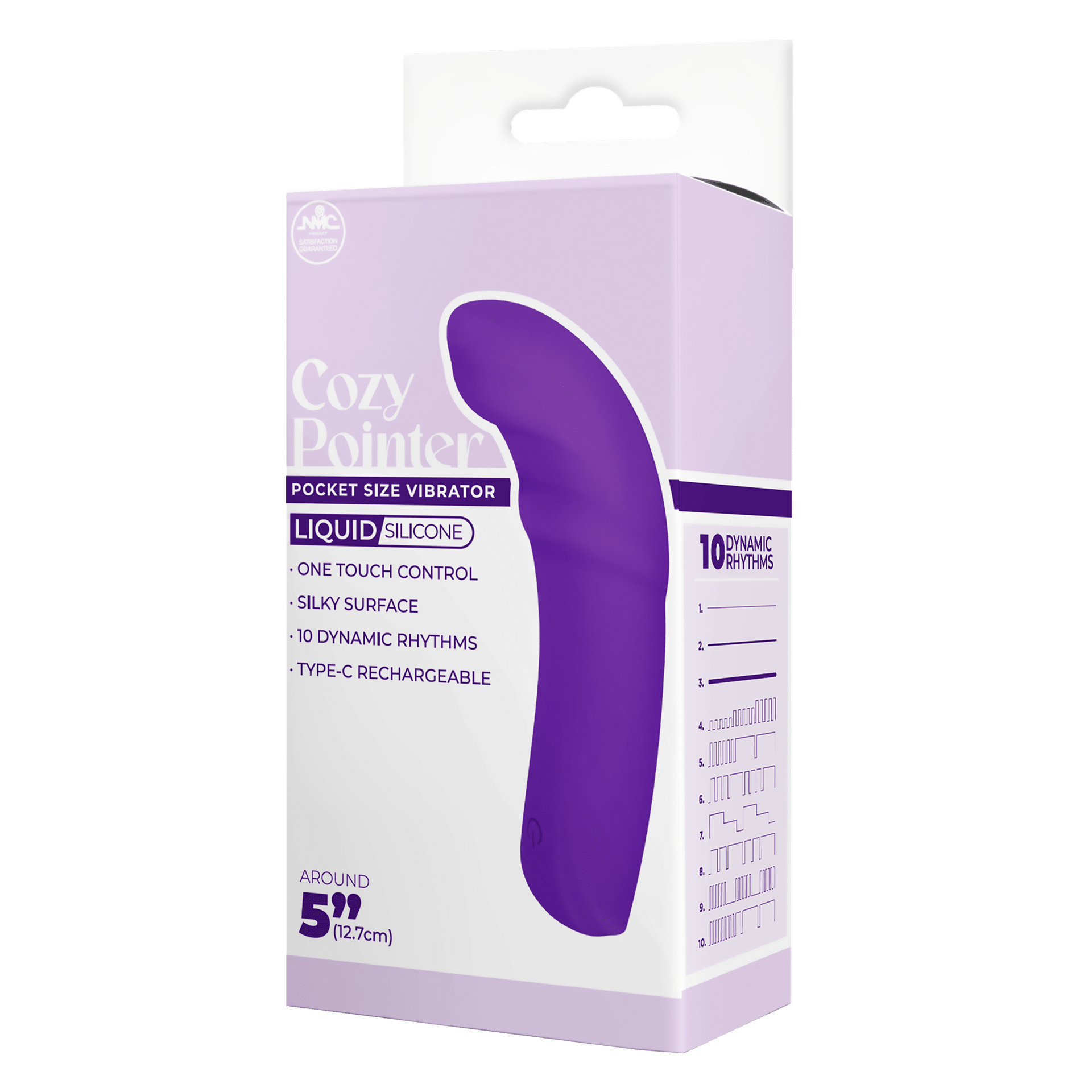 Silikoninen 10-toimintoinen taskukokoinen vibraattori violetti