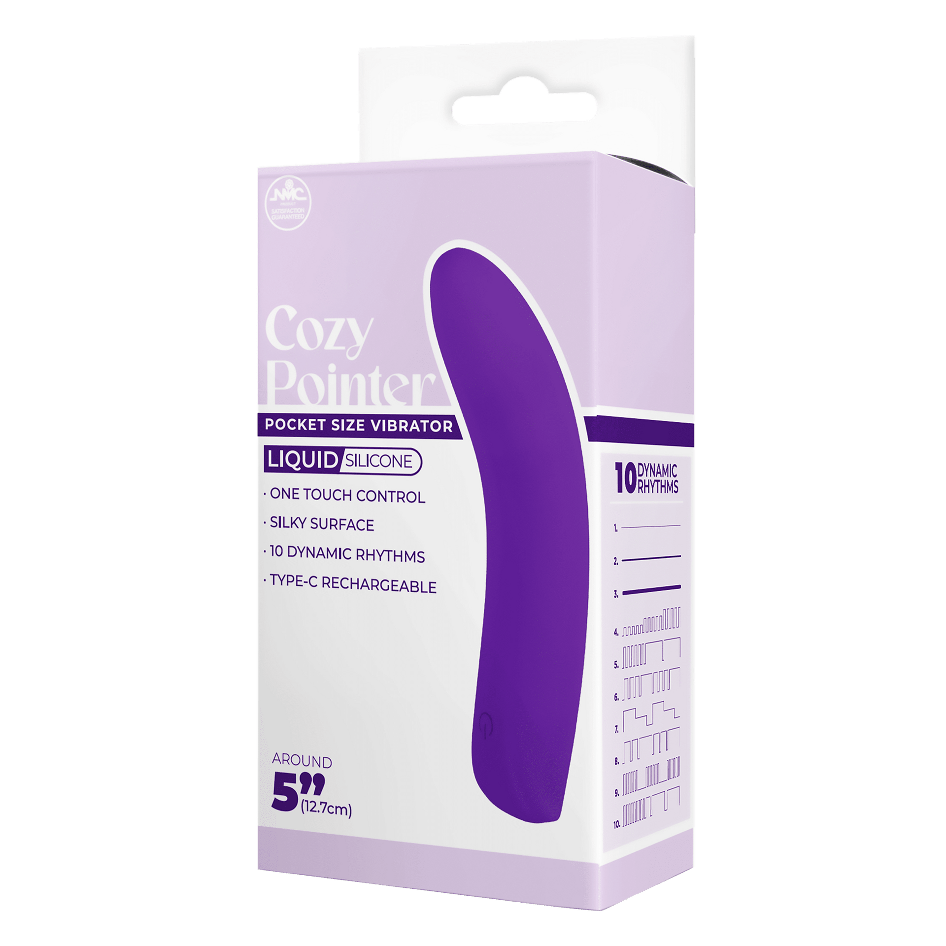 Silikoninen 10-toimintoinen taskukokoinen vibraattori violetti