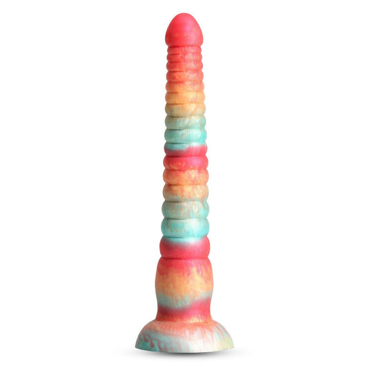 Stacked 9 Inch Dildo Red/Gold