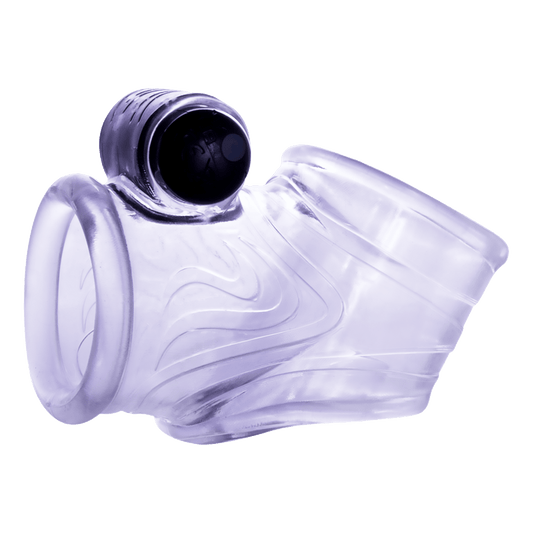 Tpe Penis Sleeve With 10 Dynamic Rhythms Vibrating Bullet Clear