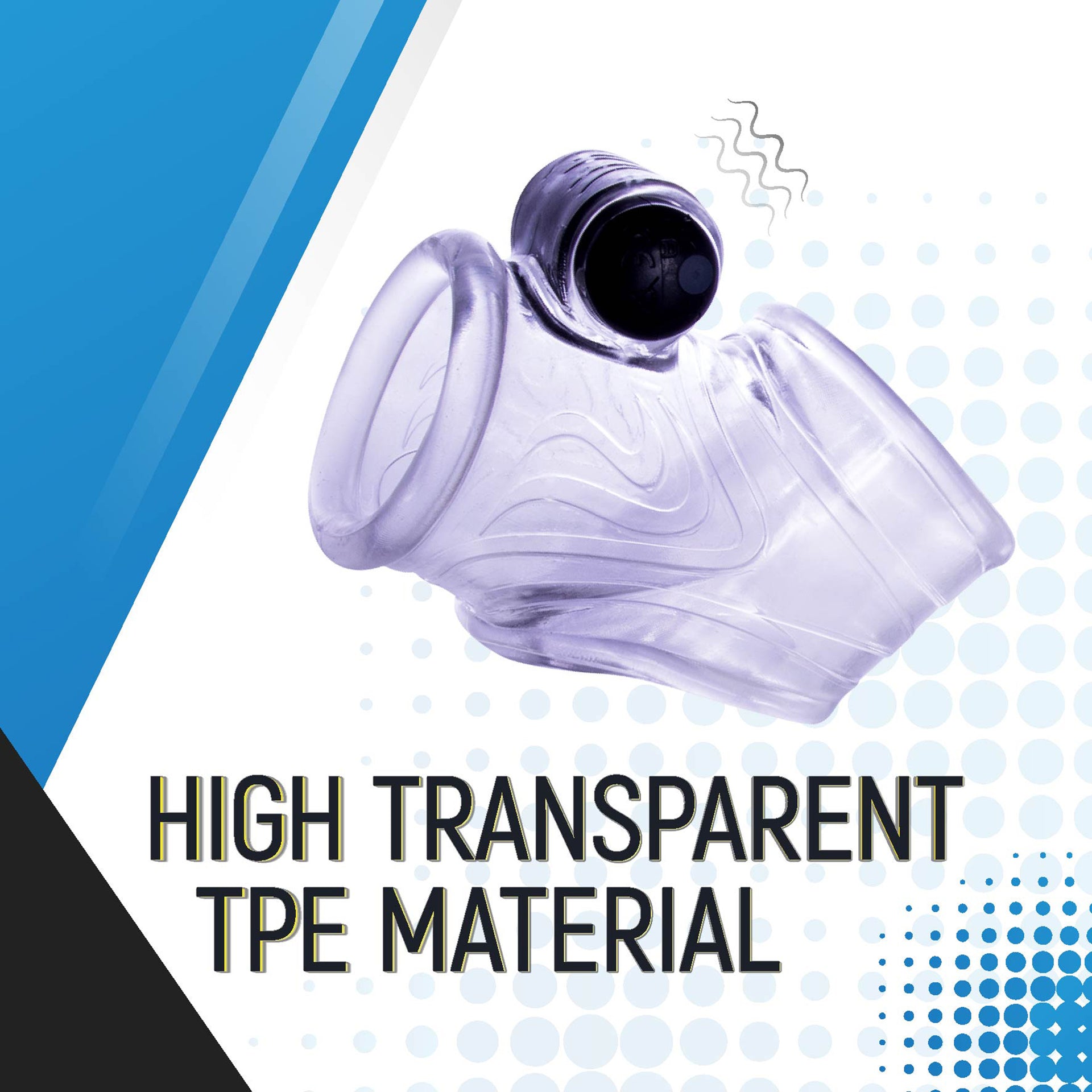 Tpe Penis Sleeve With 10 Dynamic Rhythms Vibrating Bullet Clear