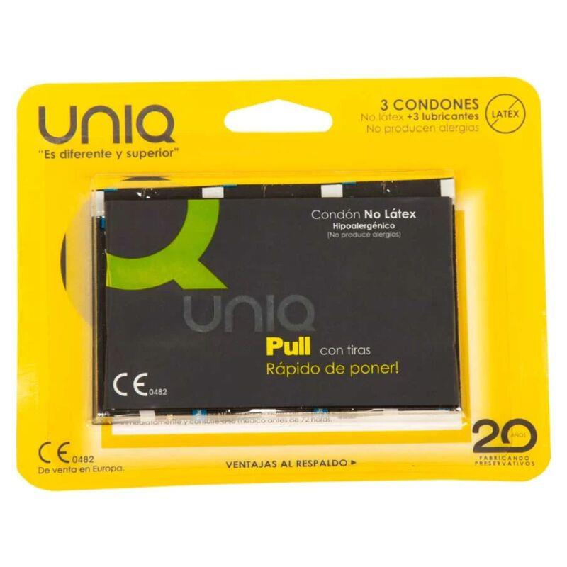 UNIQ PULL - hihnoilla, lateksittomat, 3 kpl