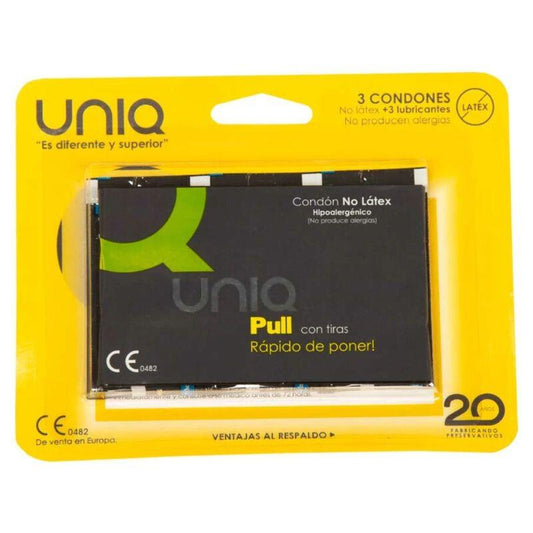UNIQ PULL - hihnoilla, lateksittomat, 3 kpl