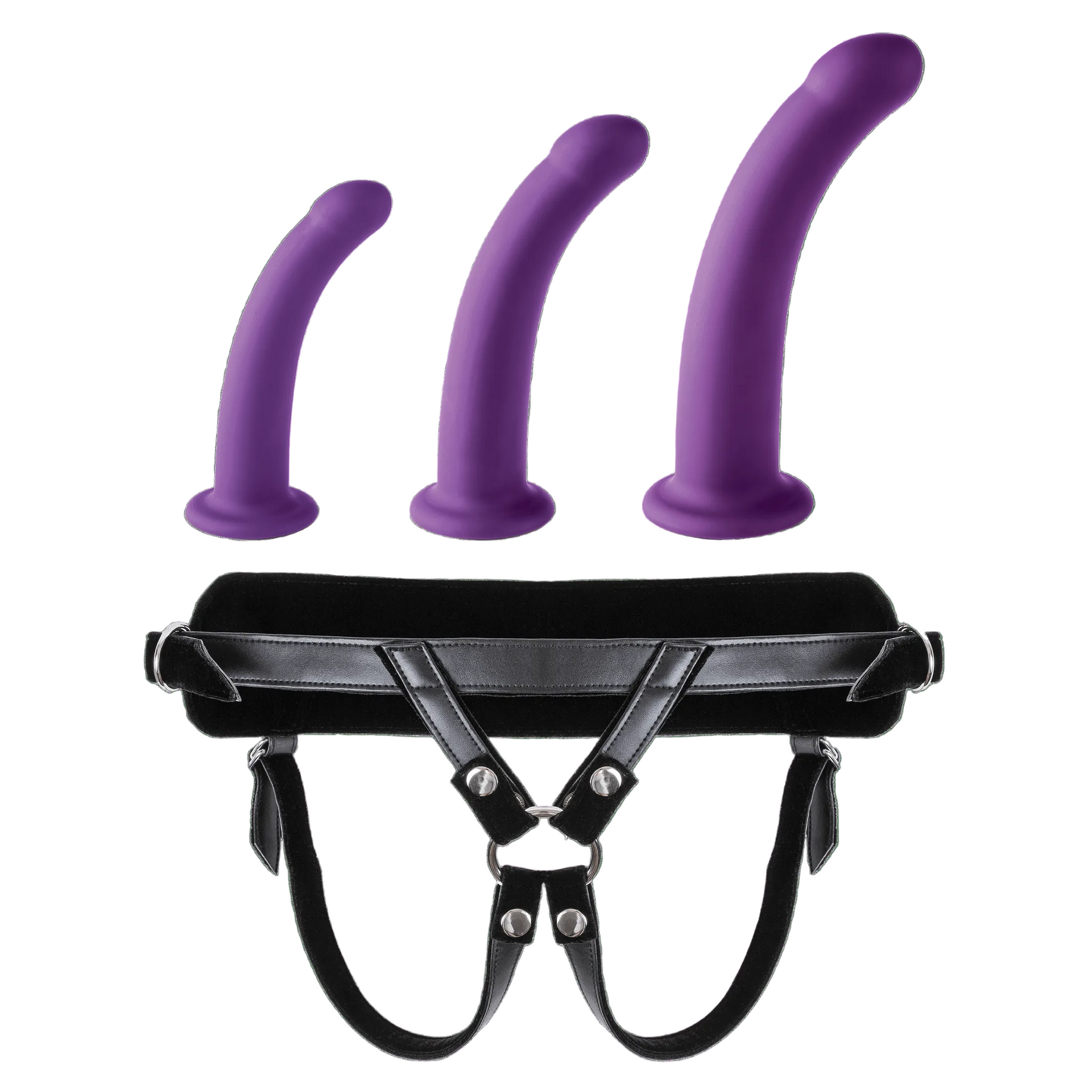 Universal Harness With Purple Dildo Set Sizes S M L Purple