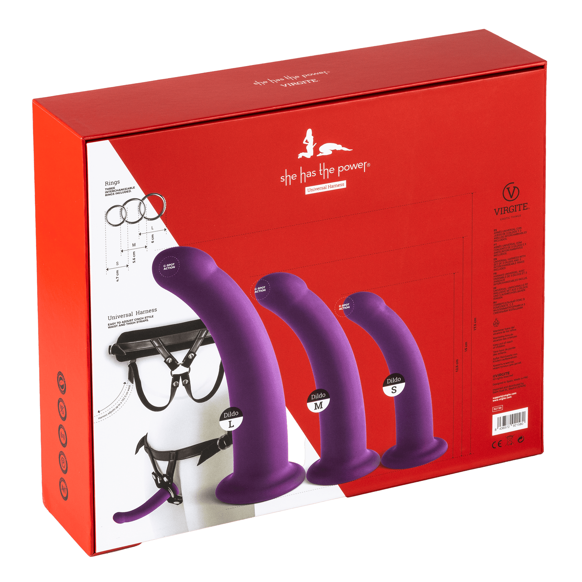 Universal Harness With Purple Dildo Set Sizes S M L Purple