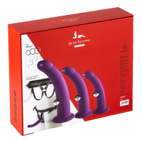 Universal Harness With Purple Dildo Set Sizes S M L Purple