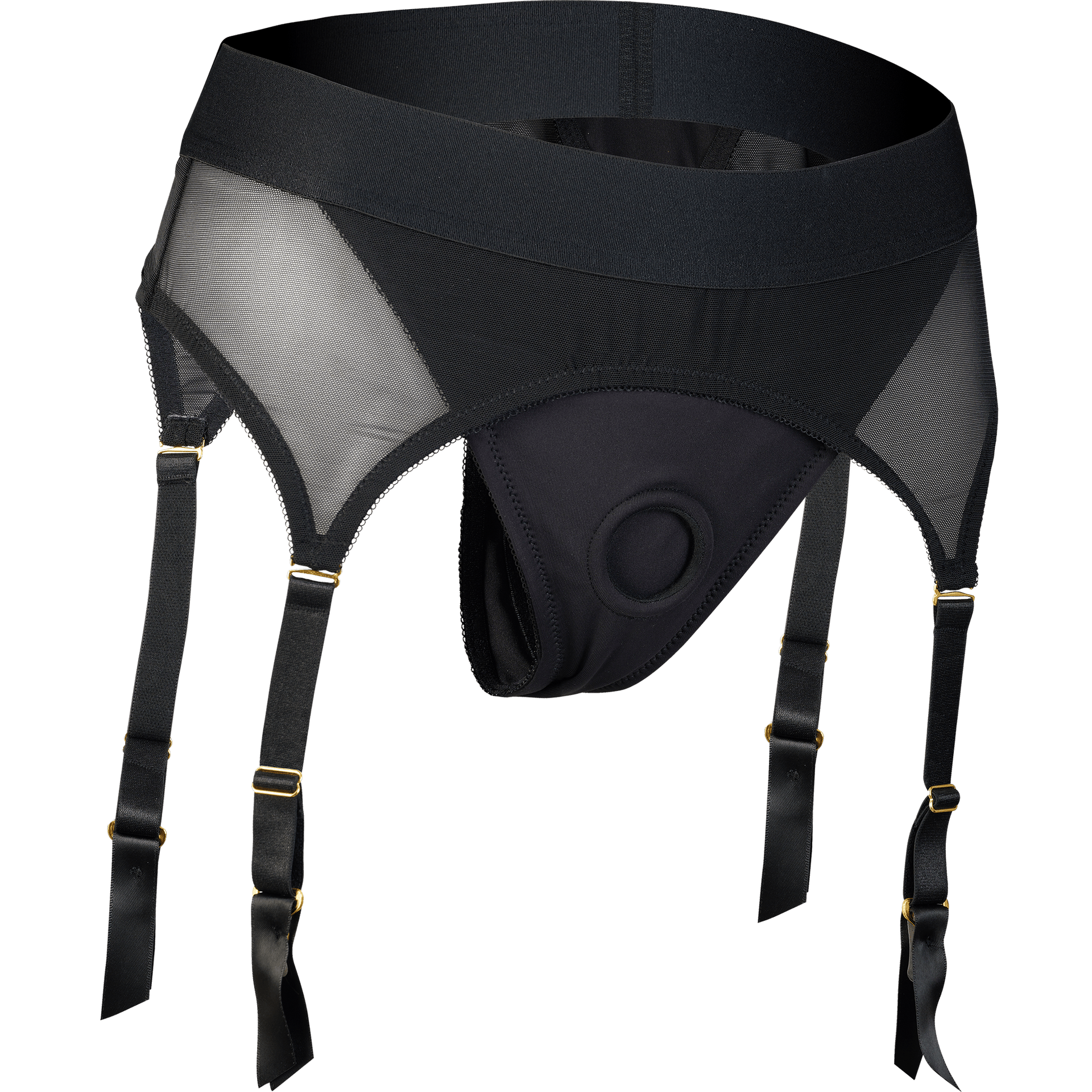 Vail Strap-On Garter Thong With Dildo L