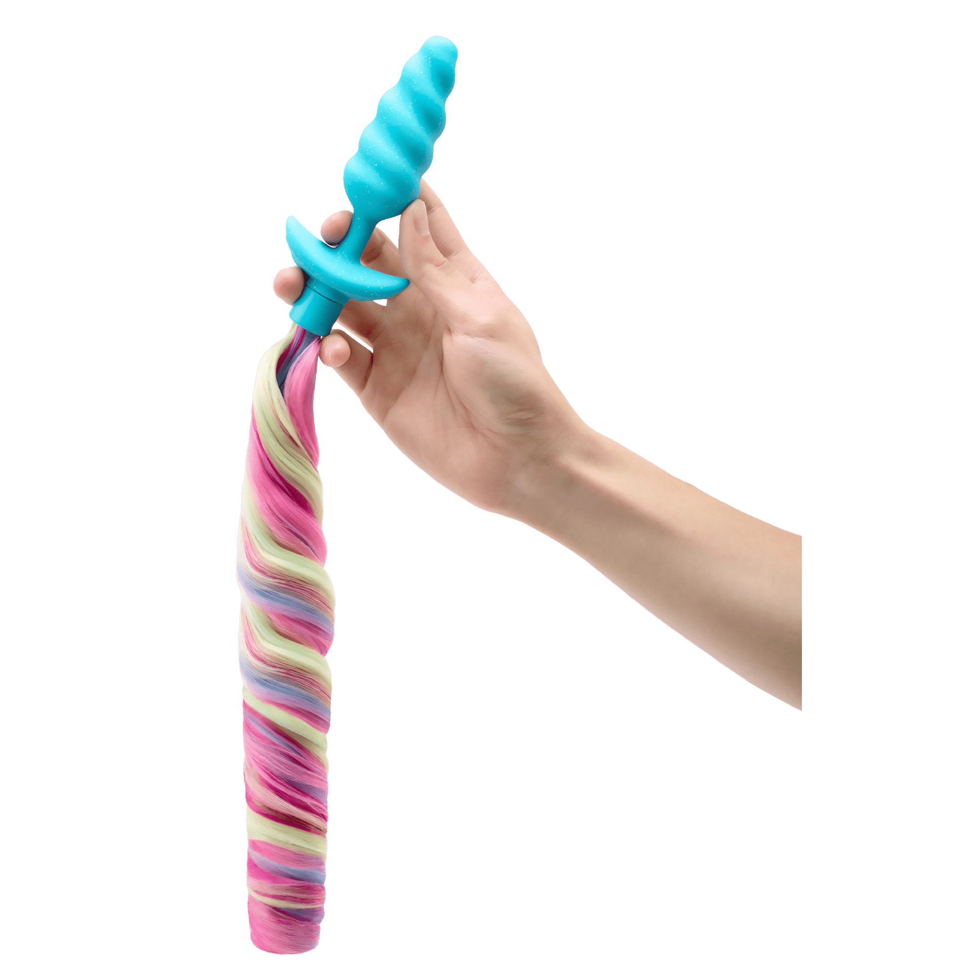 Värisevä anaalitappi värikkäällä hännällä